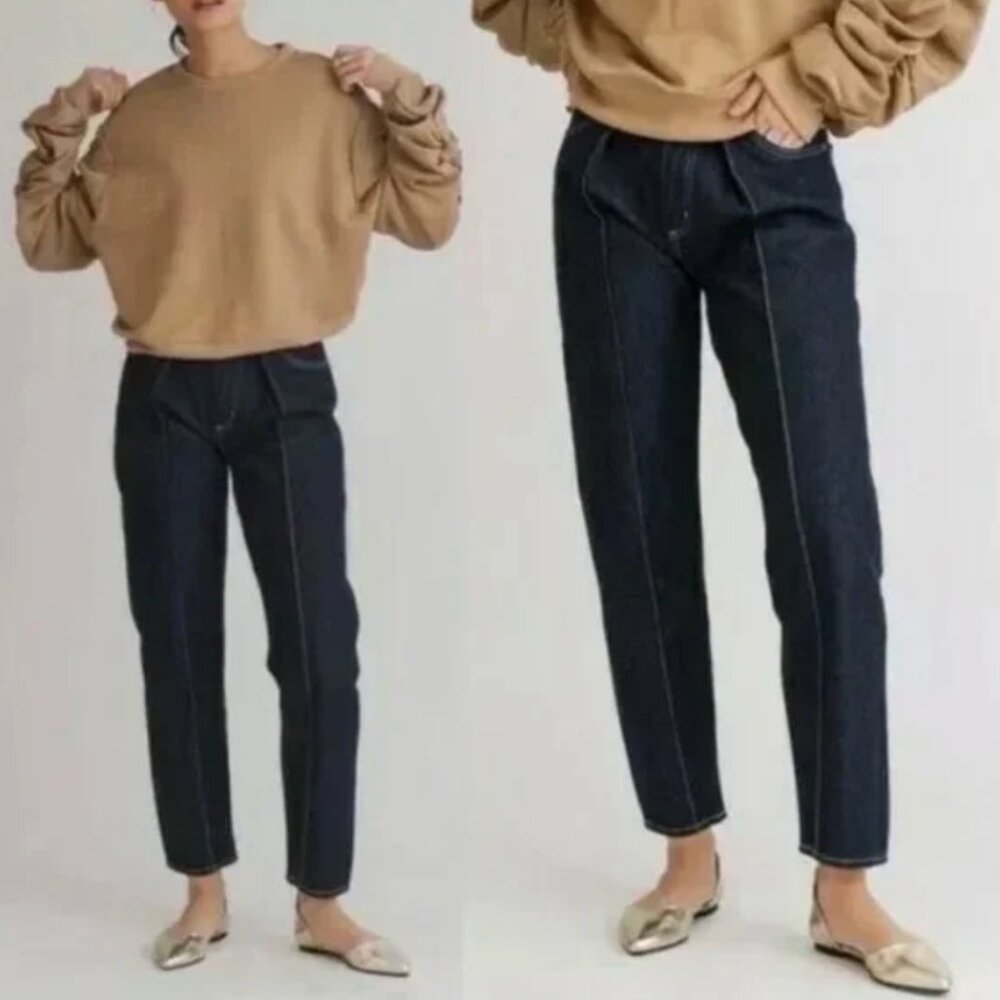 NWT Levi's Made & Crafted Pleated Column Jeans Dark Wash 24